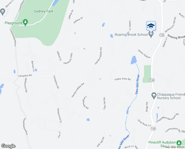 map of restaurants, bars, coffee shops, grocery stores, and more near 1119 Hardscrabble Road in Chappaqua