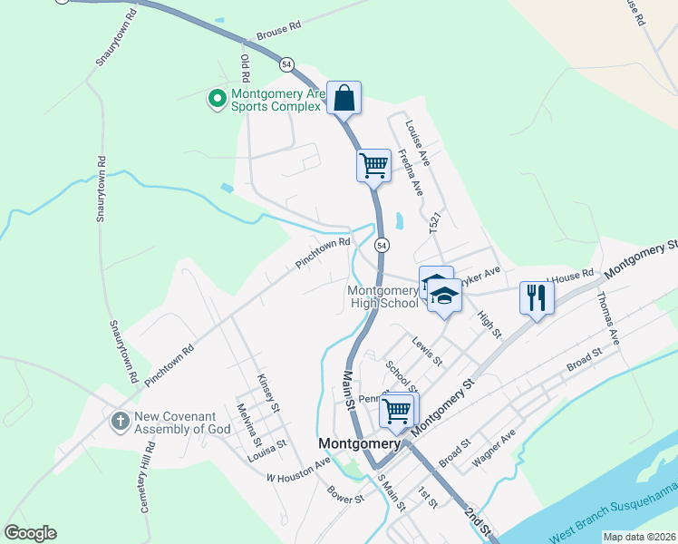 map of restaurants, bars, coffee shops, grocery stores, and more near 1942 Pinchtown Road in Montgomery