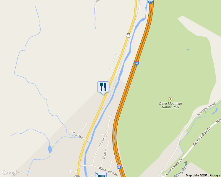 map of restaurants, bars, coffee shops, grocery stores, and more near 258 Orange Turnpike in Sloatsburg