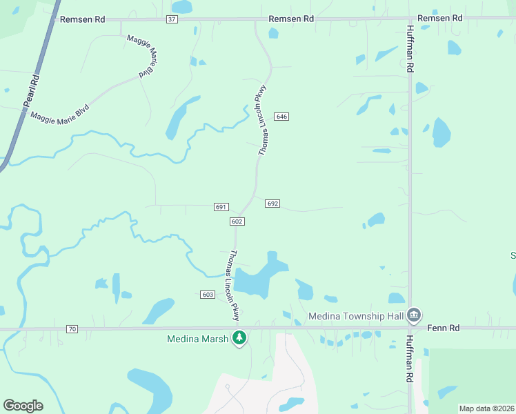 map of restaurants, bars, coffee shops, grocery stores, and more near 4204 Shurell Parkway in Medina