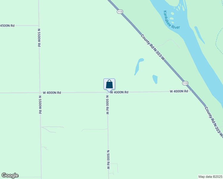 map of restaurants, bars, coffee shops, grocery stores, and more near 4967 West 4000N Road in Kankakee