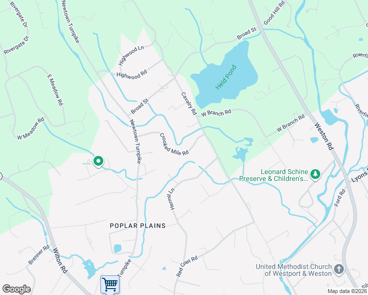 map of restaurants, bars, coffee shops, grocery stores, and more near 15 Crooked Mile Road in Westport