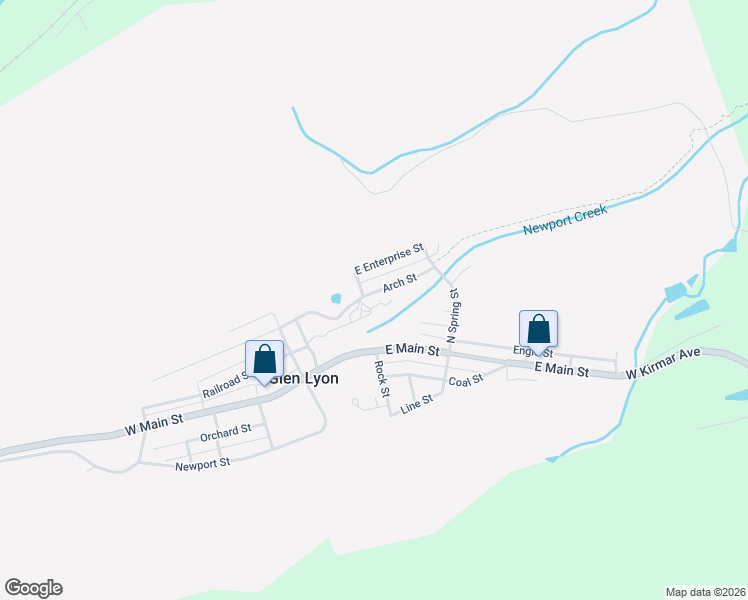 map of restaurants, bars, coffee shops, grocery stores, and more near 7 Arch Street in Glen Lyon