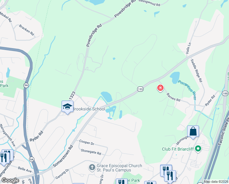 map of restaurants, bars, coffee shops, grocery stores, and more near 83 Somerstown Road in Ossining