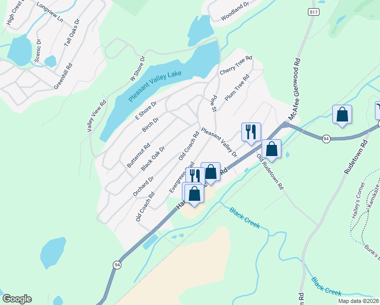 map of restaurants, bars, coffee shops, grocery stores, and more near 34 Old Coach Road in Sussex County