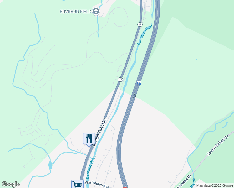 map of restaurants, bars, coffee shops, grocery stores, and more near 258 Orange Turnpike in Sloatsburg