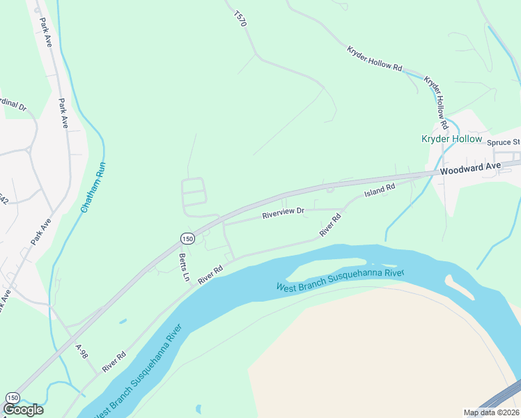 map of restaurants, bars, coffee shops, grocery stores, and more near 54 Riverview Drive in Lock Haven