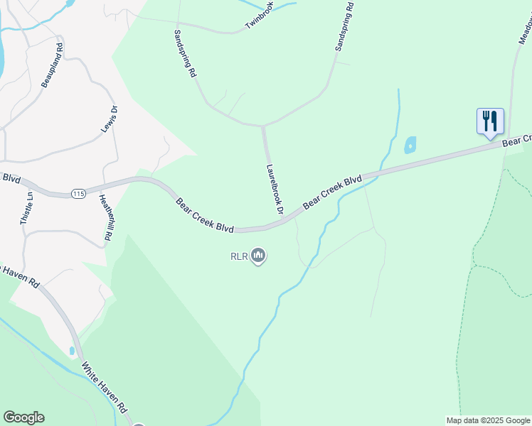 map of restaurants, bars, coffee shops, grocery stores, and more near 51 Laurelbrook Drive in Luzerne County