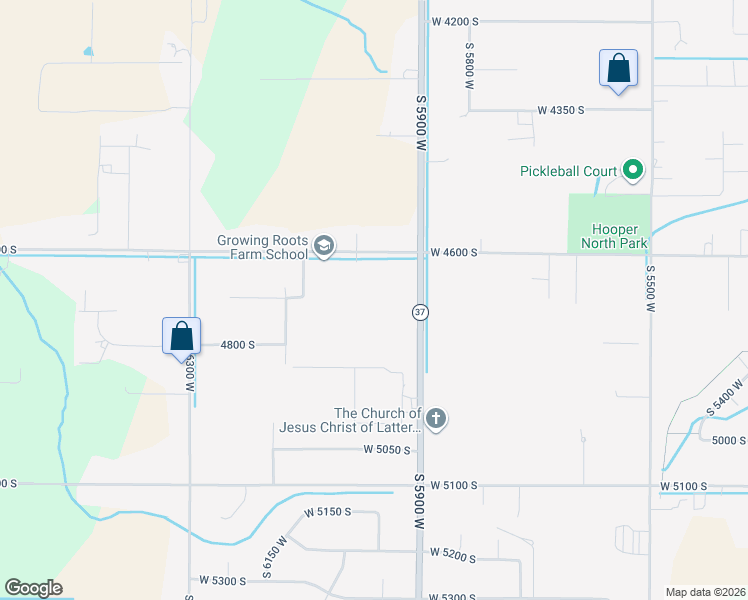 map of restaurants, bars, coffee shops, grocery stores, and more near 5957 West 4700 South in Hooper