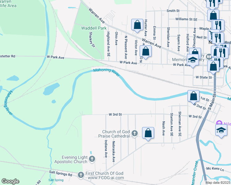 map of restaurants, bars, coffee shops, grocery stores, and more near 914 West 3rd Street in Niles