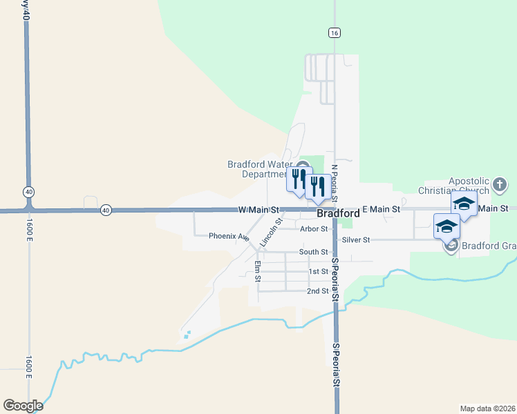 map of restaurants, bars, coffee shops, grocery stores, and more near 113 Bonita Avenue in Bradford