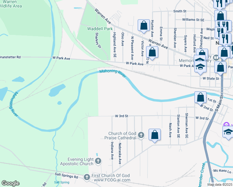 map of restaurants, bars, coffee shops, grocery stores, and more near 914 West 3rd Street in Niles