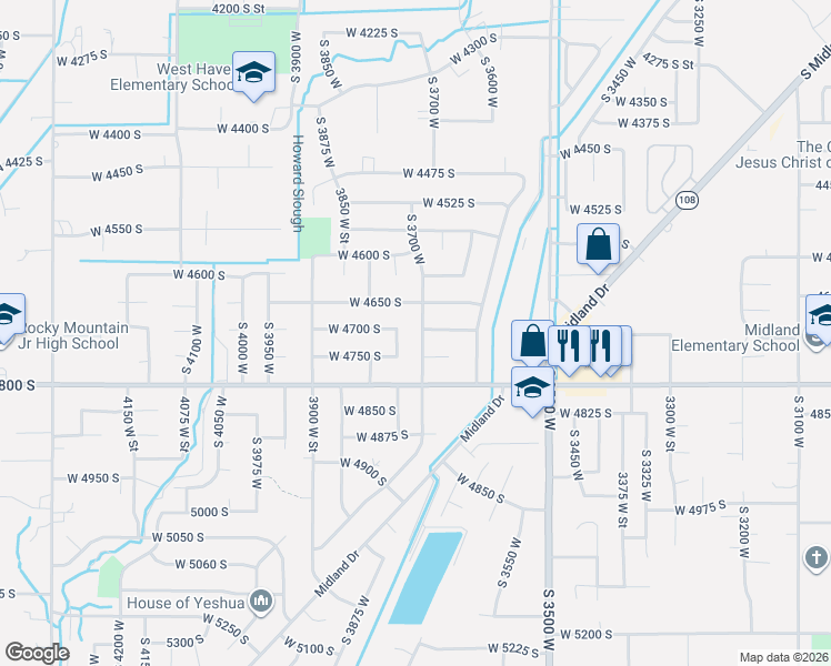 map of restaurants, bars, coffee shops, grocery stores, and more near 4717 South 3700 West in Roy
