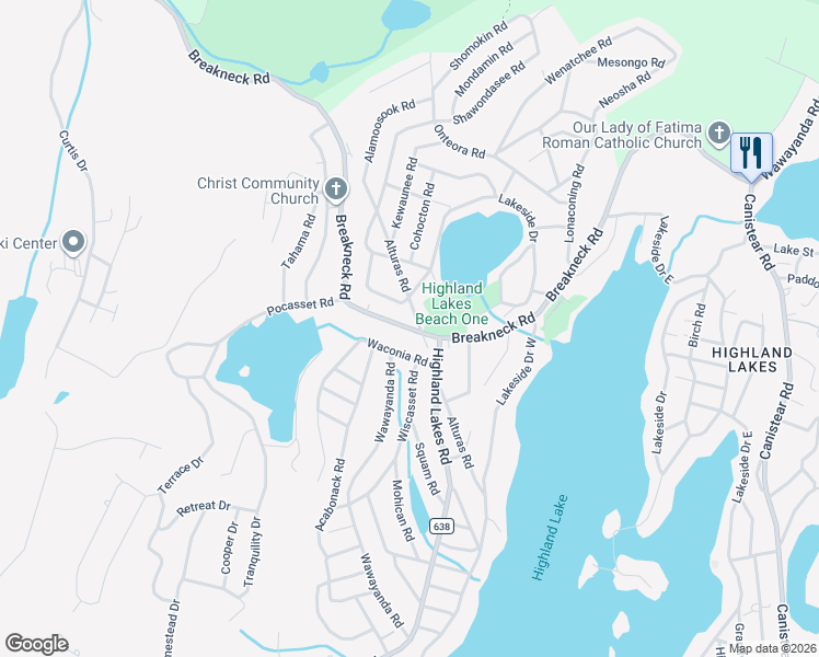 map of restaurants, bars, coffee shops, grocery stores, and more near 101 Breakneck Road in Sussex County