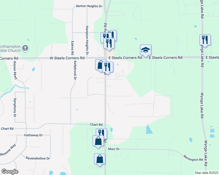 map of restaurants, bars, coffee shops, grocery stores, and more near 3901 State Road in Cuyahoga Falls