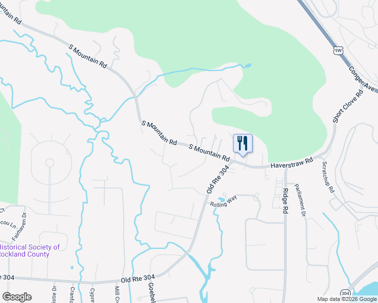 map of restaurants, bars, coffee shops, grocery stores, and more near 680 South Mountain Road in New City