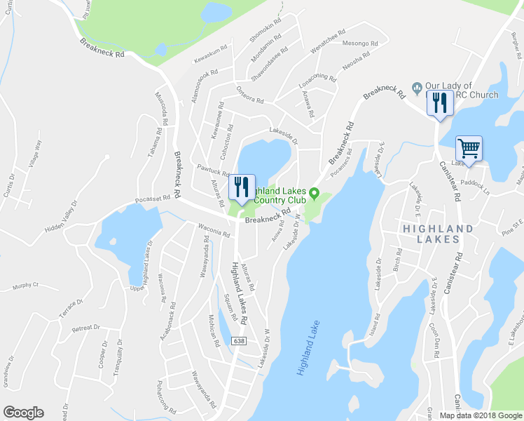 map of restaurants, bars, coffee shops, grocery stores, and more near 5 Casco Road in Vernon Township