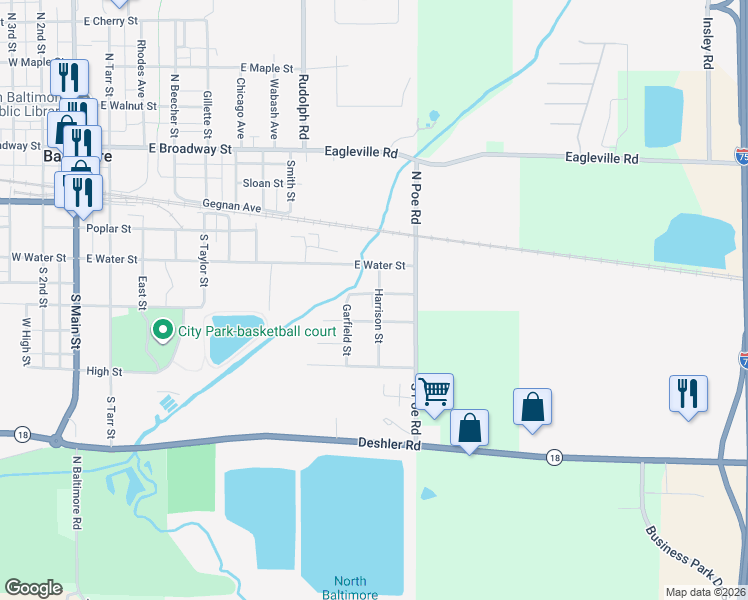 map of restaurants, bars, coffee shops, grocery stores, and more near 906 East South Street in North Baltimore