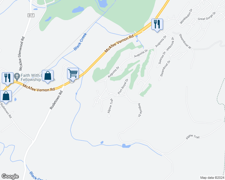 map of restaurants, bars, coffee shops, grocery stores, and more near 1 Point O Woods Terrace in Sussex County
