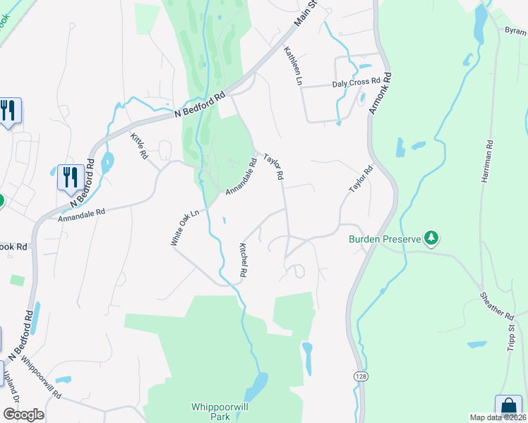 map of restaurants, bars, coffee shops, grocery stores, and more near 3 Kitchel Road in Mount Kisco