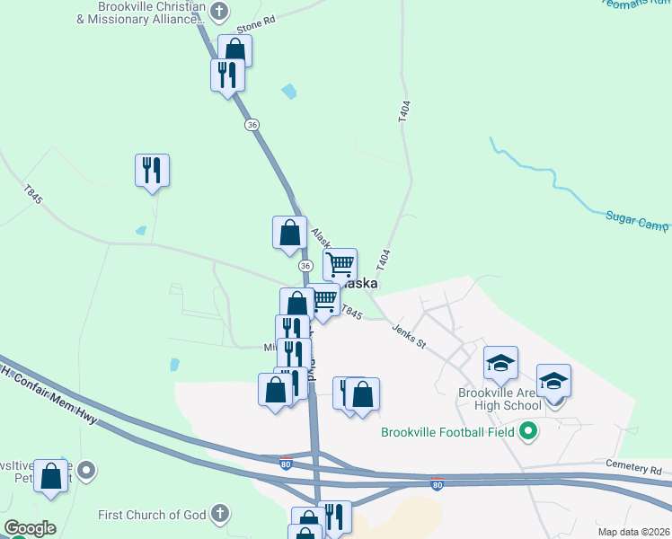 map of restaurants, bars, coffee shops, grocery stores, and more near in Alaska