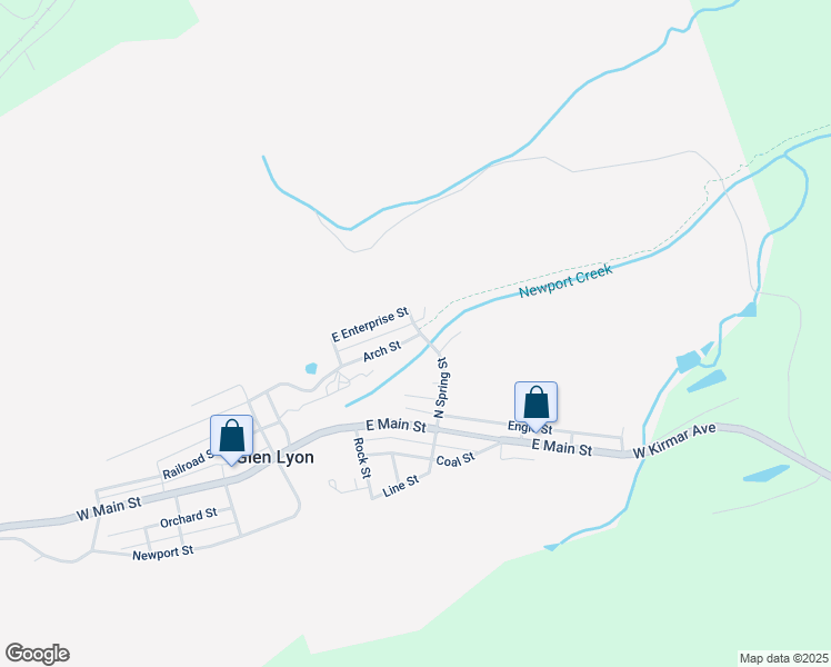 map of restaurants, bars, coffee shops, grocery stores, and more near 54 Arch Street in Glen Lyon