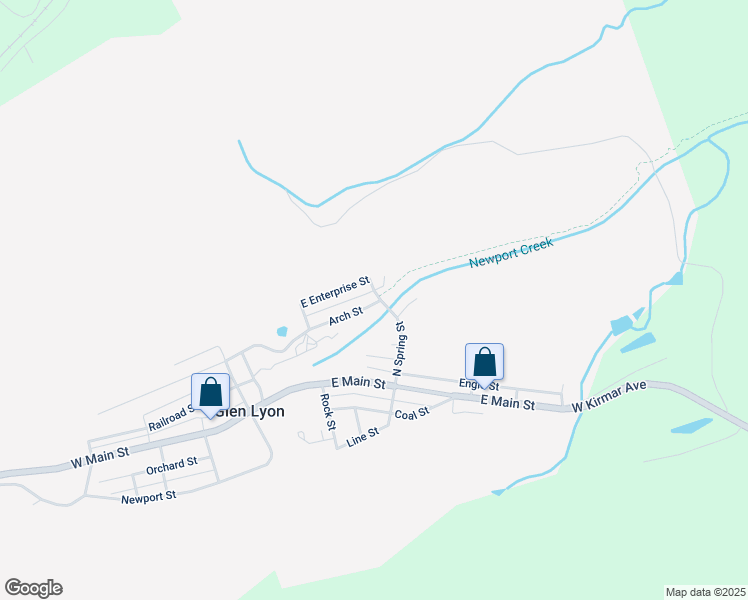 map of restaurants, bars, coffee shops, grocery stores, and more near 54 Arch Street in Glen Lyon