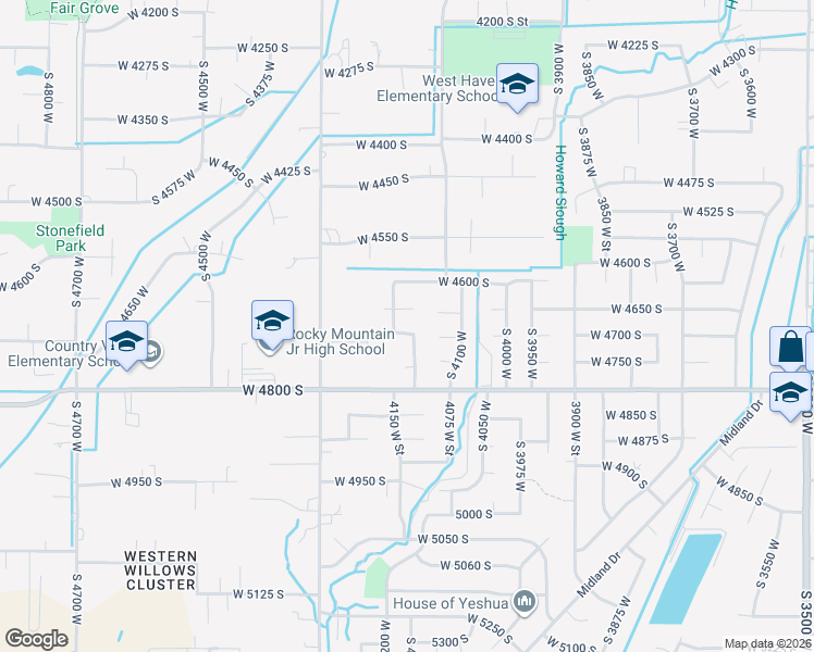 map of restaurants, bars, coffee shops, grocery stores, and more near 4126 West 4700 South in Roy