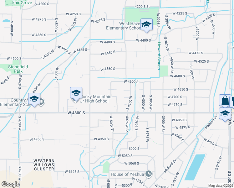 map of restaurants, bars, coffee shops, grocery stores, and more near 4126 West 4700 South in Roy