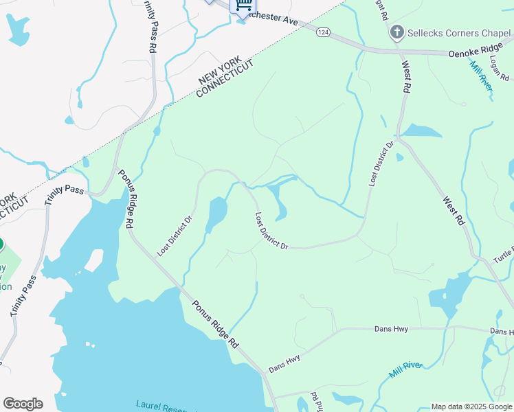 map of restaurants, bars, coffee shops, grocery stores, and more near 185 Lost District Drive in New Canaan