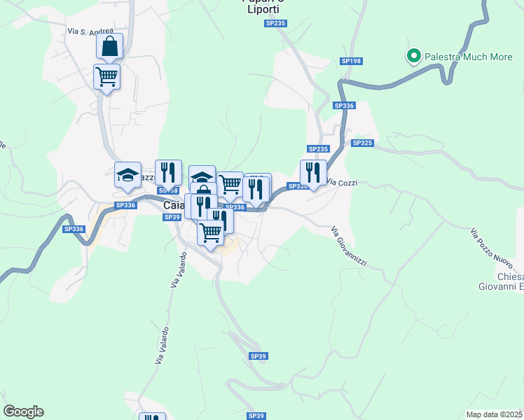 map of restaurants, bars, coffee shops, grocery stores, and more near Strada Provinciale 336 in Provincia di Caserta