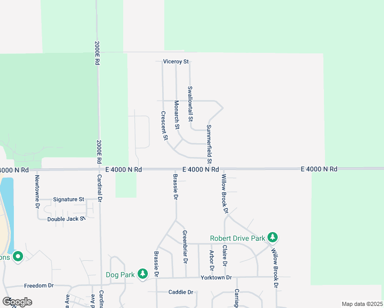 map of restaurants, bars, coffee shops, grocery stores, and more near 2219 Crescent Street in Bourbonnais