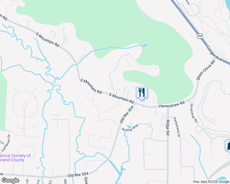 map of restaurants, bars, coffee shops, grocery stores, and more near 680 South Mountain Road in New City