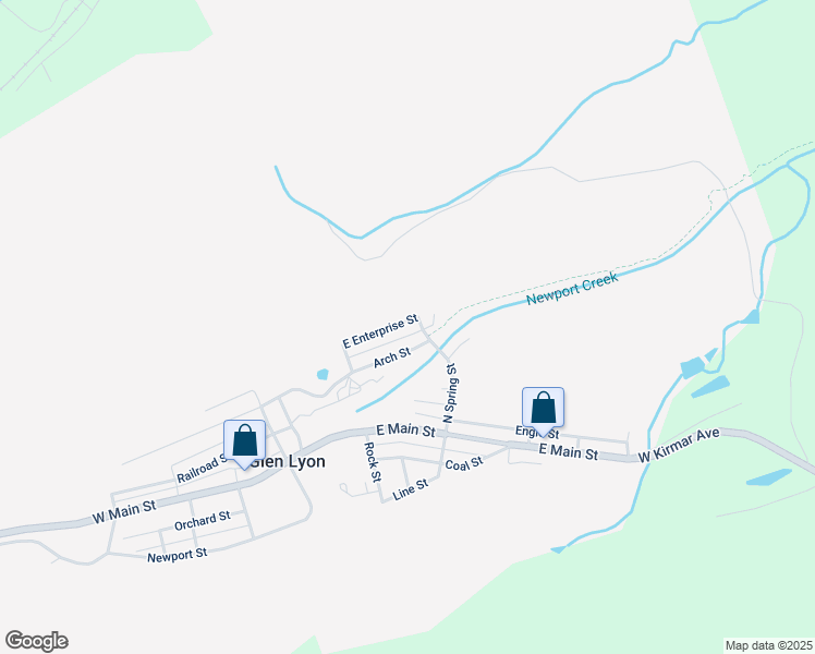 map of restaurants, bars, coffee shops, grocery stores, and more near 54 Arch Street in Glen Lyon