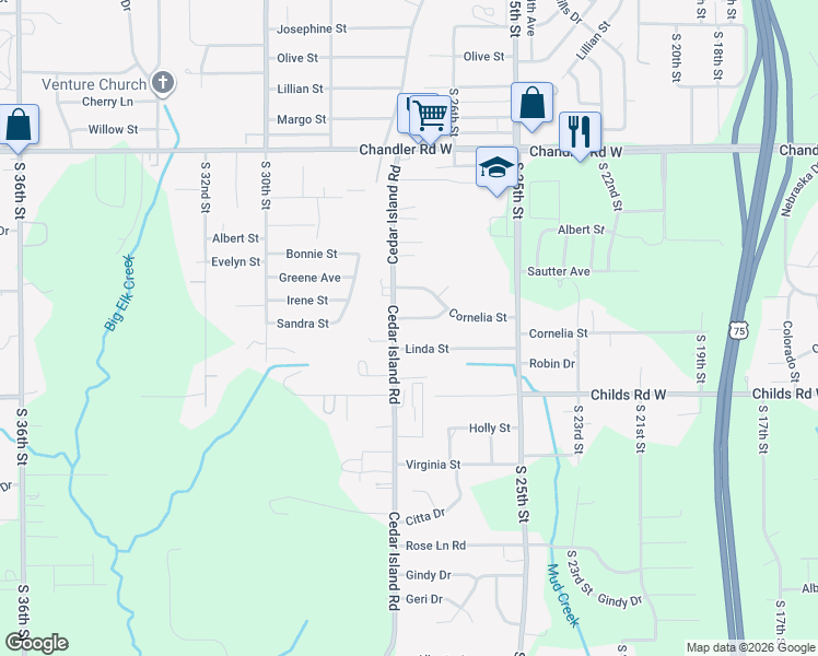 map of restaurants, bars, coffee shops, grocery stores, and more near in Omaha