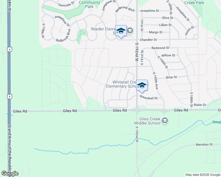map of restaurants, bars, coffee shops, grocery stores, and more near 8121 South 193rd Avenue in Gretna