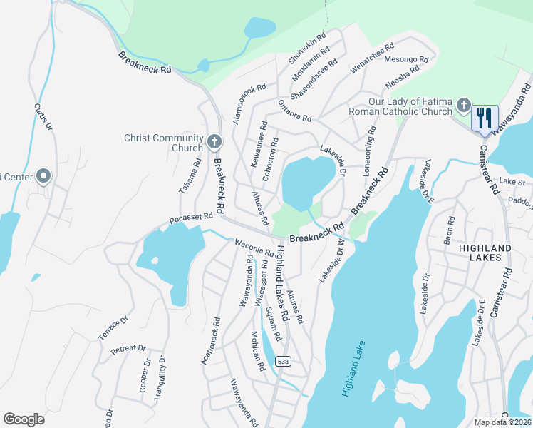 map of restaurants, bars, coffee shops, grocery stores, and more near 117 Breakneck Road in Sussex County