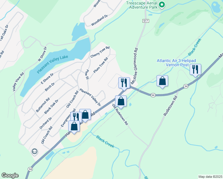 map of restaurants, bars, coffee shops, grocery stores, and more near 8 Winding Hill Road in Sussex County