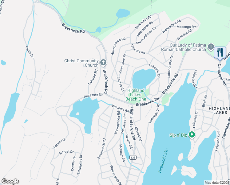 map of restaurants, bars, coffee shops, grocery stores, and more near 101 Breakneck Road in Sussex County