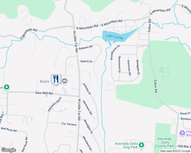 map of restaurants, bars, coffee shops, grocery stores, and more near 51 Roberts Road in New City
