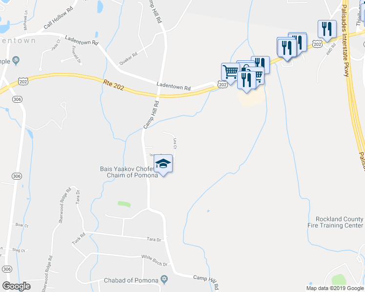 map of restaurants, bars, coffee shops, grocery stores, and more near 3 Lea Court in Pomona