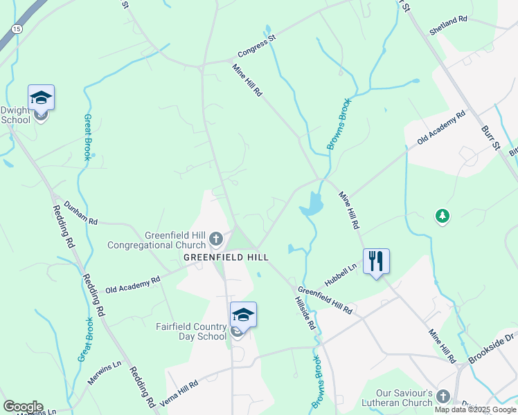 map of restaurants, bars, coffee shops, grocery stores, and more near 770 Old Academy Road in Fairfield