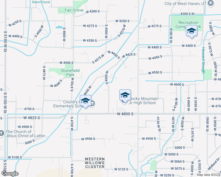 map of restaurants, bars, coffee shops, grocery stores, and more near 4614 South 4500 West in West Haven