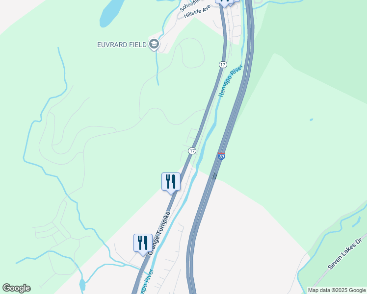 map of restaurants, bars, coffee shops, grocery stores, and more near 15 New York 17 in Tuxedo Park