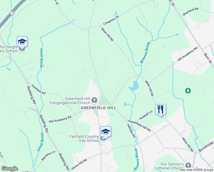 map of restaurants, bars, coffee shops, grocery stores, and more near 770 Old Academy Road in Fairfield