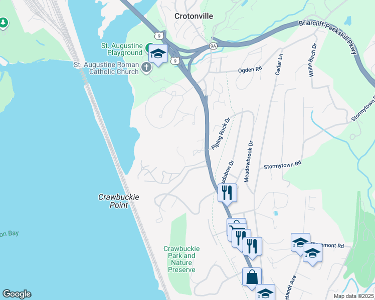 map of restaurants, bars, coffee shops, grocery stores, and more near 321 North Highland Avenue in Ossining