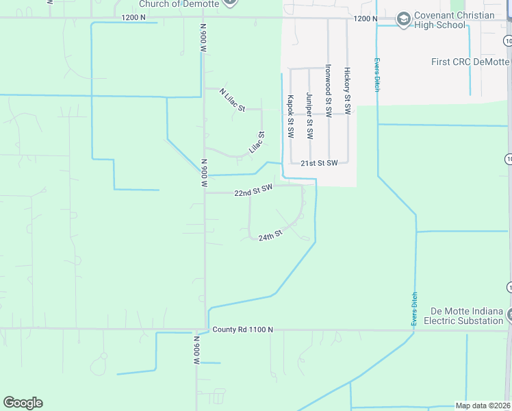 map of restaurants, bars, coffee shops, grocery stores, and more near 11403 Maple Street Southwest in De Motte