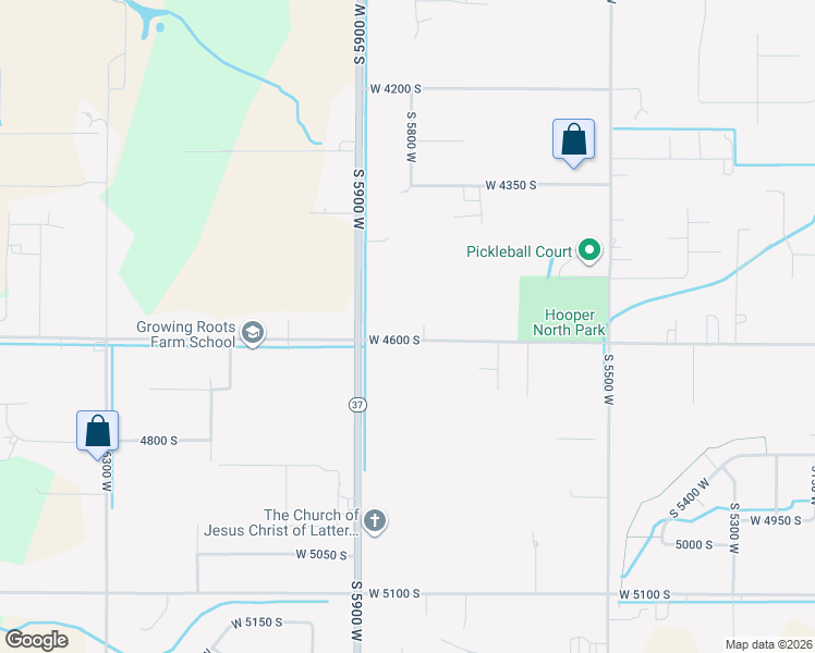 map of restaurants, bars, coffee shops, grocery stores, and more near 5822 West 4600 South in Hooper