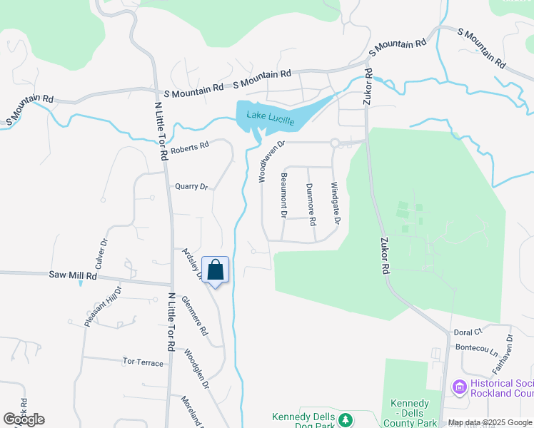 map of restaurants, bars, coffee shops, grocery stores, and more near 43 Woodhaven Drive in New City