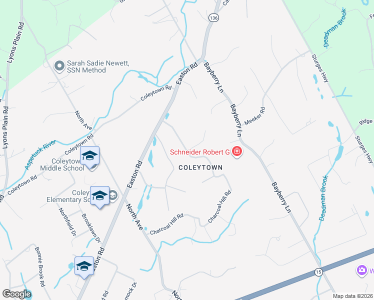 map of restaurants, bars, coffee shops, grocery stores, and more near 15 Greenbrier Road in Westport